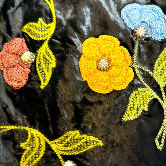 Vintage Double D Ranch Velvet Floral Jacket Western Conchos Rayon - Picture 5 of 11